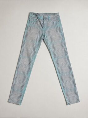 Armani Exchange 12" Rise Turquoise & Grey Patterned Skinny Jeans Size 4